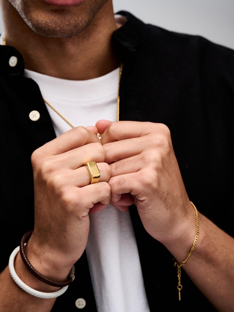Orelia London Gold Tone Chunky Signet Ring - Image 3 of 3 Orelia London Gold Tone Chunky Signet Ring - Image 3 of 3