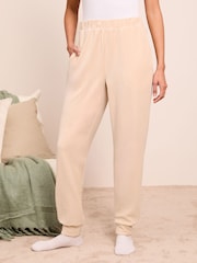 Friends Like These Cream Velour Ribbed Jogger Pyjama Bottoms - Image 1 of 4