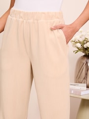 Friends Like These Cream Velour Ribbed Jogger Pyjama Bottoms - Image 2 of 4