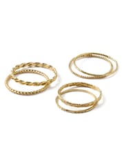 Orelia London Gold Tone Mixed Multi Ring Set - Image 1 of 4