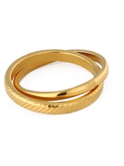Orelia London Gold Tone Clean & Textured Interlocking Rings - Image 1 of 4