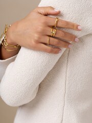 Orelia London Gold Tone Clean & Textured Interlocking Rings - Image 2 of 4