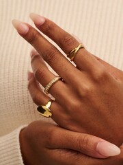 Orelia London Gold Tone Clean & Textured Interlocking Rings - Image 3 of 4