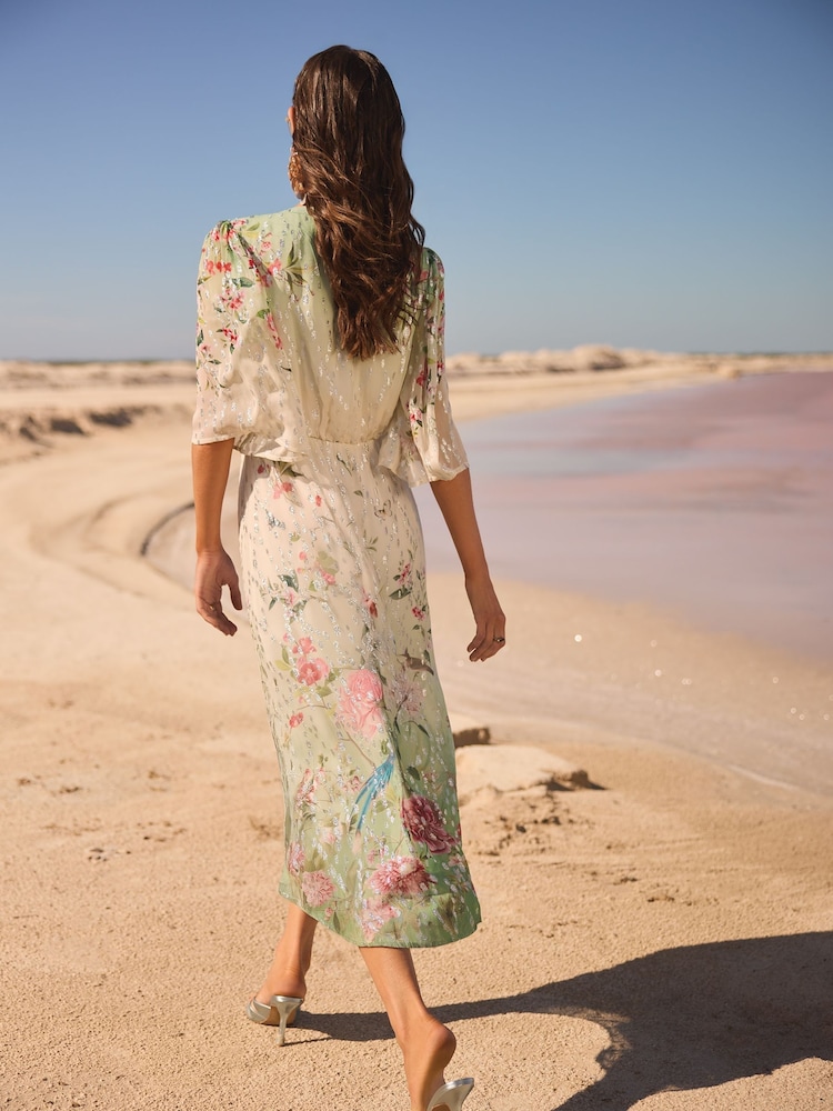 ivory print dress Jluxlabel Women's Audrey Maxi Dress main image 0