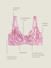 Pink Lemon Print Ultimate Support F-K Underwired Bikini Top - Image 4 of 11