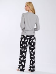 Loungeable Grey Christmas Polar Bear Long Sleeves And Joggers Pyjamas Set - Image 5 of 5