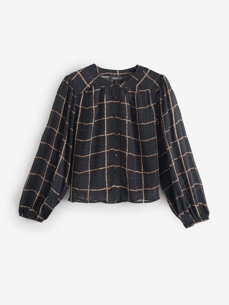 Black Baloon Style Blouse - Image 1 of 3