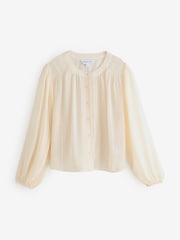 Cream Balloon Sleeve Ecru Blouse - Image 1 of 3