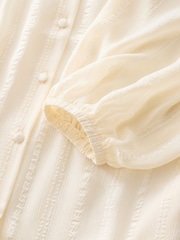 Cream Balloon Sleeve Ecru Blouse - Image 3 of 3