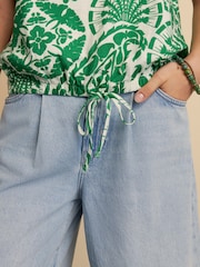 Green Print Short Sleeve Bubblehem 100% Cotton T-Shirt - Image 5 of 9