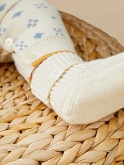 MORI Cream Penguin FairIsle Pattern Knitted 100% Organic Cotton Christmas Romper - Image 3 of 4