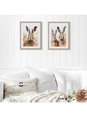 Art Marketing Brown Hare Pair Wall Art - Image 1 of 6