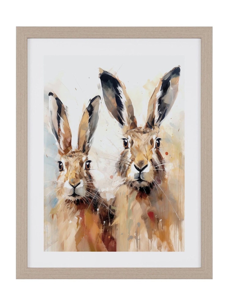 Art Marketing Brown Hare Pair Wall Art - Image 6 of 6