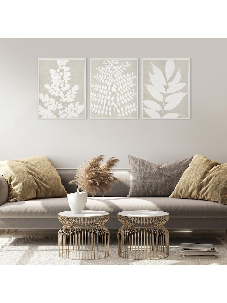 Art Marketing Natural Triptych Leaf Prints Wall Art - Image 1 of 6