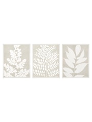 Art Marketing Natural Triptych Leaf Prints Wall Art - Image 6 of 6