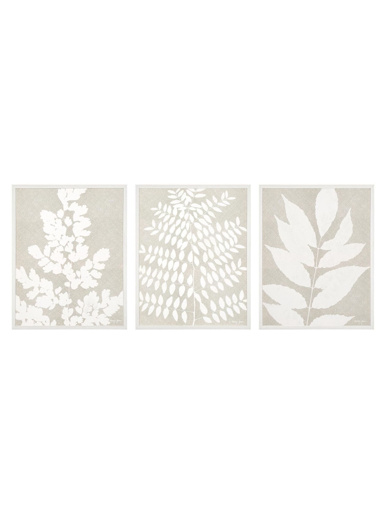Art Marketing Natural Triptych Leaf Prints Wall Art - Image 6 of 6