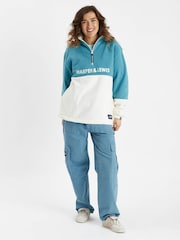 Harper & Lewis Blue Berkley 1/4 Zip Fleece - Image 2 of 7