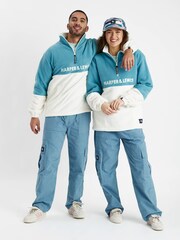 Harper & Lewis Blue Berkley 1/4 Zip Fleece - Image 3 of 7