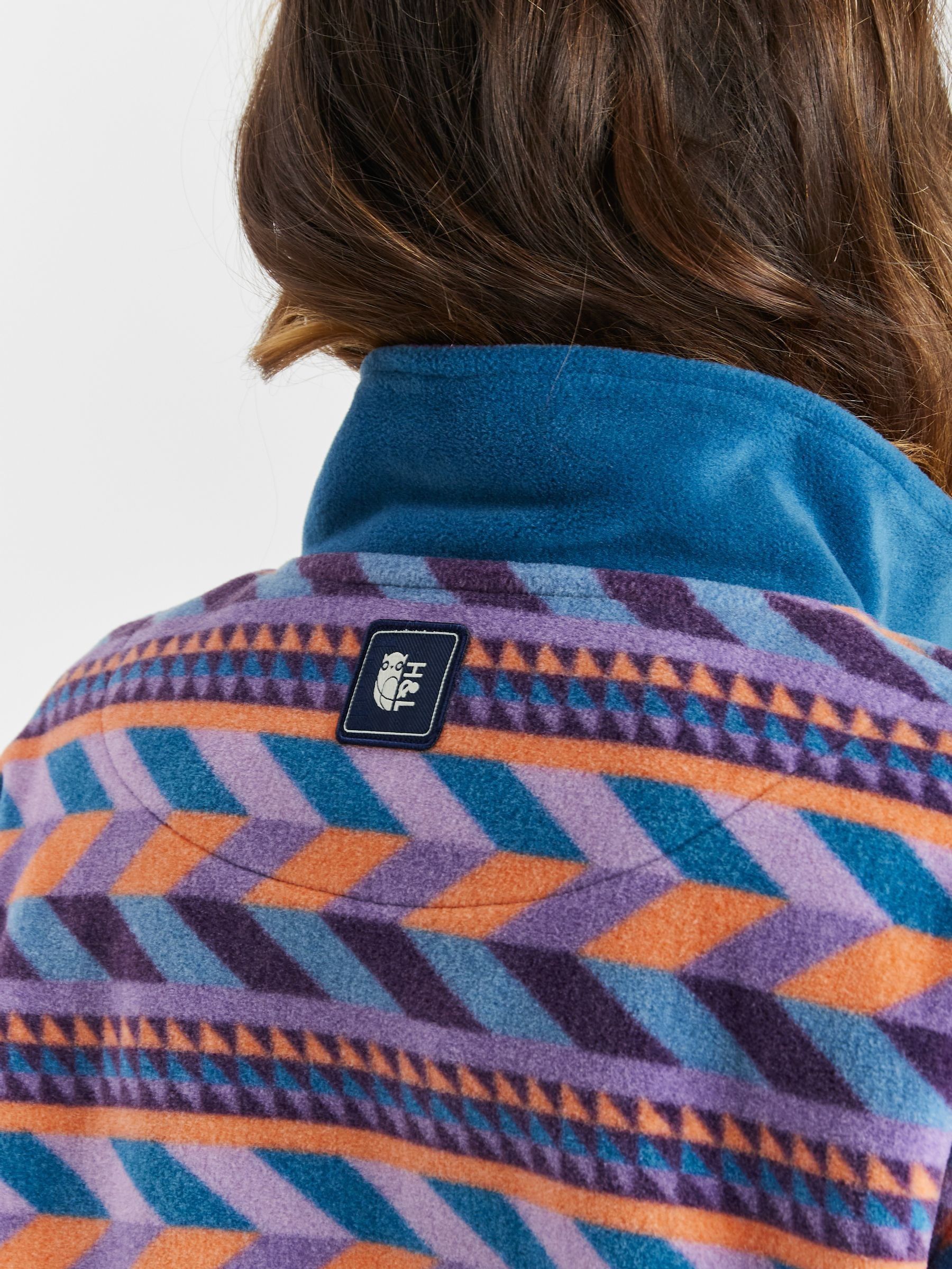 Buy Harper & Lewis Purple Sloan Retro Pattern 1/4 Zip Fleece from