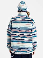 Harper & Lewis Cream Tallow Retro Pattern Popper Neck Fleece - Image 5 of 5