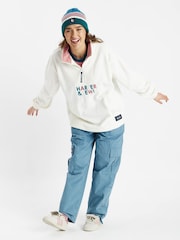 Harper & Lewis Cream Blanche 1/4 Zip Fleece - Image 1 of 5