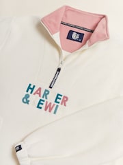 Harper & Lewis Cream Blanche 1/4 Zip Fleece - Image 4 of 5