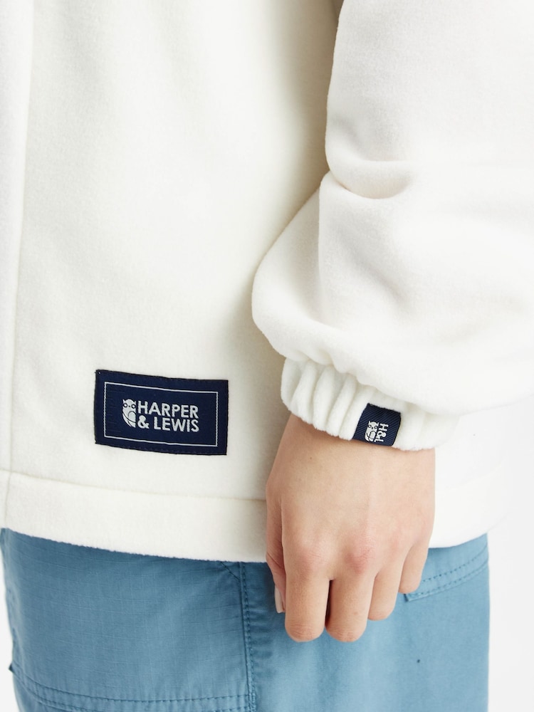 Harper & Lewis Cream Blanche 1/4 Zip Fleece - Image 5 of 5
