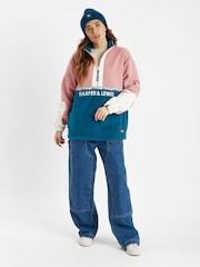 Harper & Lewis Pink Sebi 1/2 Zip Fleece - Image 2 of 5