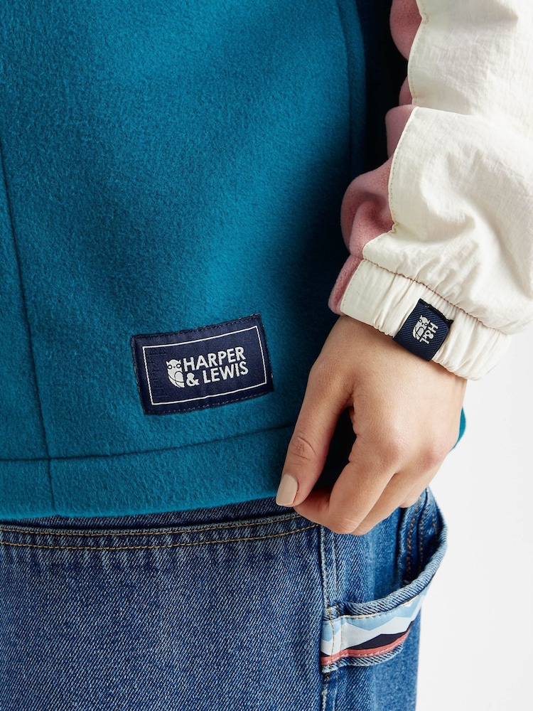 Harper & Lewis Pink Sebi 1/2 Zip Fleece - Image 5 of 5
