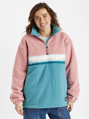 Harper & Lewis Pink Pink One Eighty Quarter Zip Dusty Fleece - Image 1 of 7