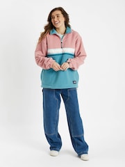 Harper & Lewis Pink Pink One Eighty Quarter Zip Dusty Fleece - Image 4 of 7