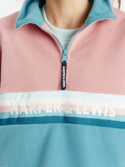 Harper & Lewis Pink Pink One Eighty Quarter Zip Dusty Fleece - Image 5 of 7
