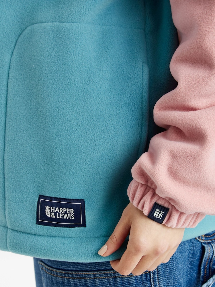 Harper & Lewis Pink Pink One Eighty Quarter Zip Dusty Fleece - Image 7 of 7