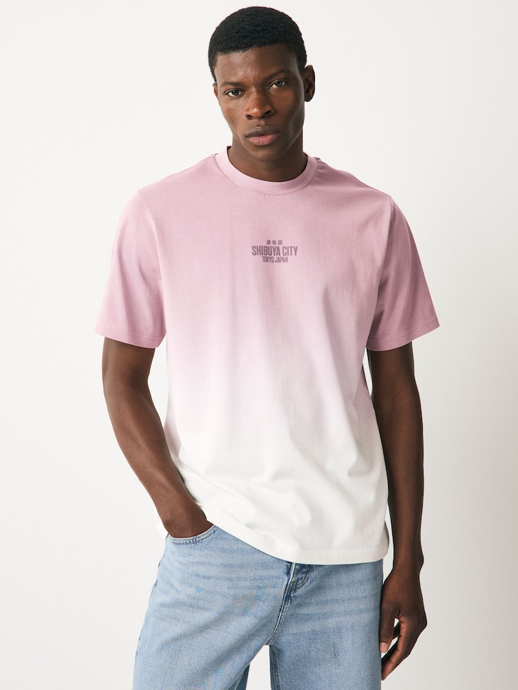 Pink Dip Dye T-Shirt - Image 1 of 7 Pink Dip Dye T-Shirt - Image 1 of 7