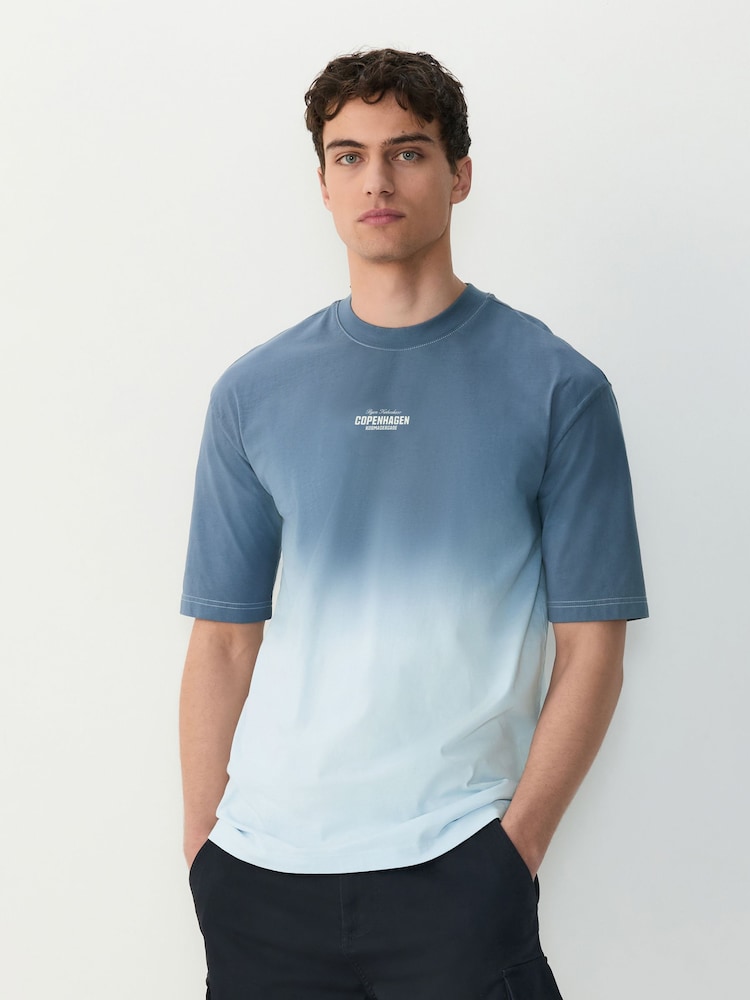 Blue Dip Dye T-Shirt - Image 1 of 8 Blue Dip Dye T-Shirt - Image 1 of 8