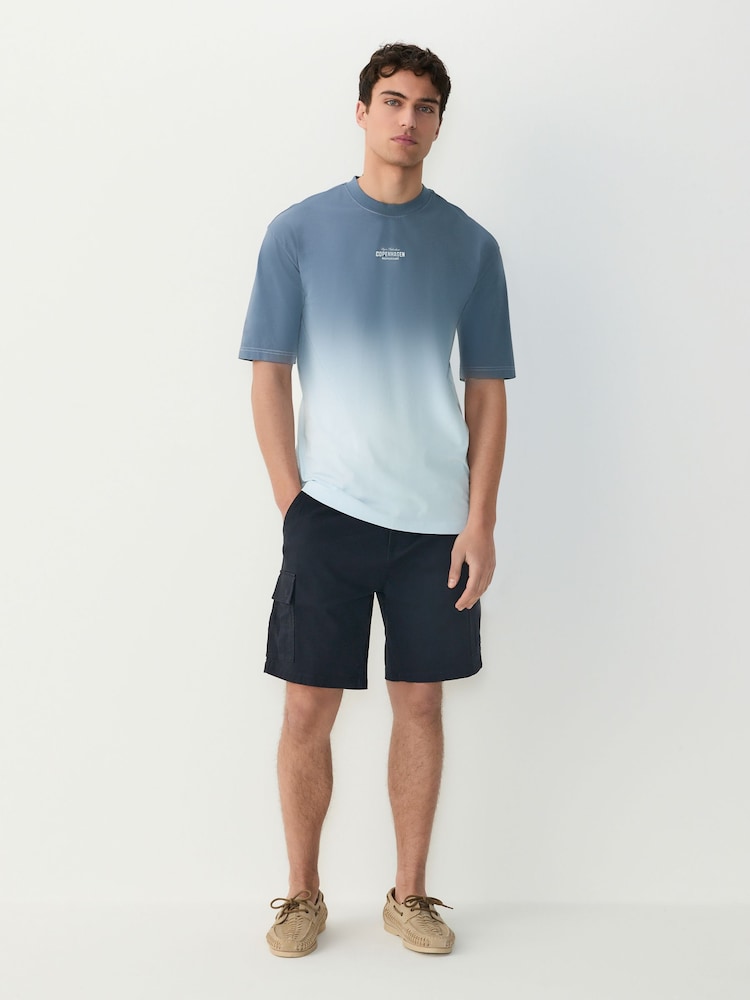 Blue Dip Dye T-Shirt - Image 2 of 8 Blue Dip Dye T-Shirt - Image 2 of 8