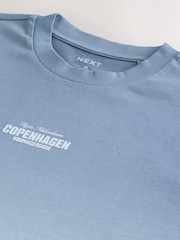 Blue 100% Cotton Dip Dye T-Shirt - Image 8 of 8