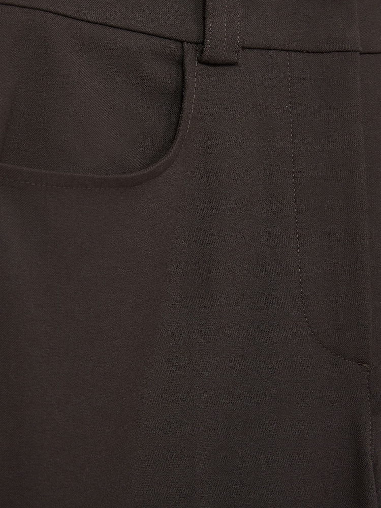 Reiss Chocolate Brown Myrtle Twill Culotte Trousers - Image 6 of 6