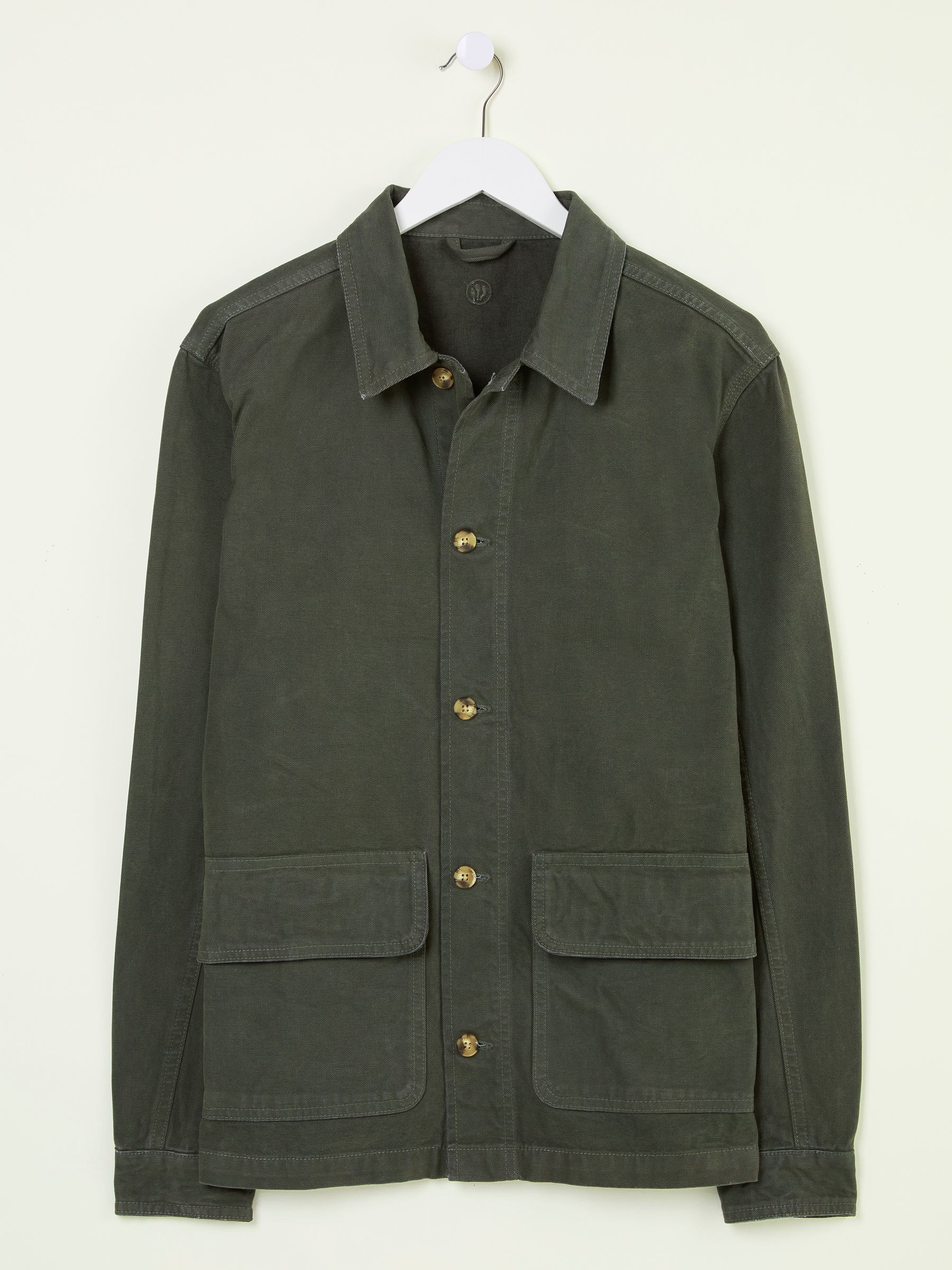 Buy FatFace Khaki Green Washed Canvas Garment Dye Chore Jacket