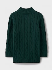 Crew Clothing Green Oarsman Cable 100% Cotton Half Zip Jumper - Image 2 of 3