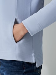 Crew Clothing Company Blue Half Button 100% Cotton Sweatshirt - Image 4 of 5