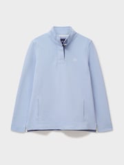 Crew Clothing Company Blue Half Button 100% Cotton Sweatshirt - Image 5 of 5