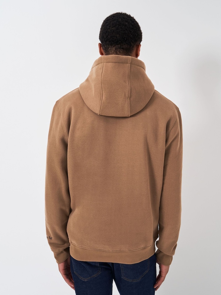Crew Clothing Company Embroidered Graphic Brown Hoodie - Imagen 2 de 5