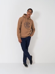 Crew Clothing Company Embroidered Graphic Brown Hoodie - Imagen 3 de 5