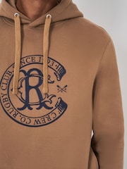 Crew Clothing Company Embroidered Graphic Brown Hoodie - Imagen 4 de 5