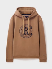 Crew Clothing Company Embroidered Graphic Brown Hoodie - Imagen 5 de 5
