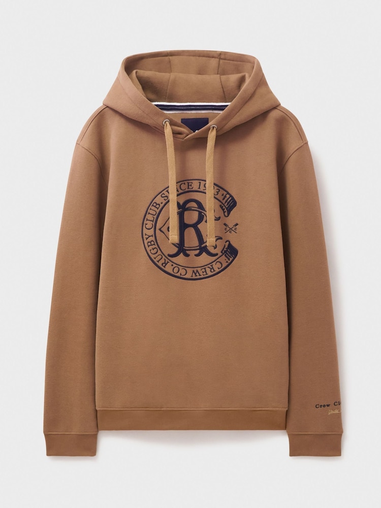 Crew Clothing Company Embroidered Graphic Brown Hoodie - Imagen 5 de 5