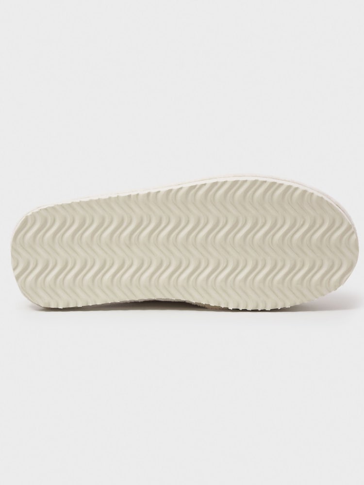 Crew Clothing Natural Velour Mule Slippers - Image 4 of 4
