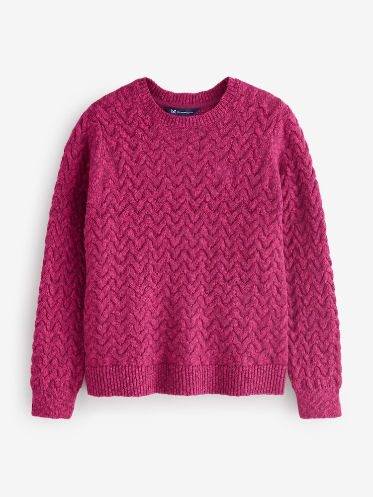 Rosa - Suéter de punto trenzado con hilo retorcido en azul de Crew Clothing Company - Imagen 6 de 6 Rosa - Suéter de punto trenzado con hilo retorcido en azul de Crew Clothing Company - Imagen 6 de 6