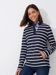 Crew Clothing Company Blue Half Button 100% Cotton Sweatshirt - Image 1 of 6